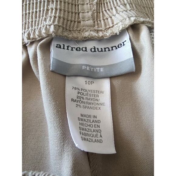 Alfred Dunner Petite Women's Pants Beige/Tan Sz 10P Pockets Elastic Waist - Picture 6 of 6